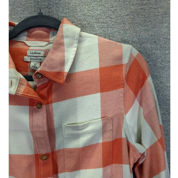 L.L.Bean Women's Soft-Brushed Flannel Shirt Jacket with Pockets Plaid XS - Picture 2 of 12